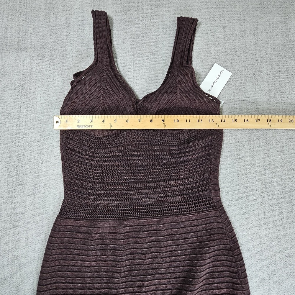 Torn By Ronny Kobo Women's Maxi Dress in Brown Crocheted Size Large New - Picture 10 of 16